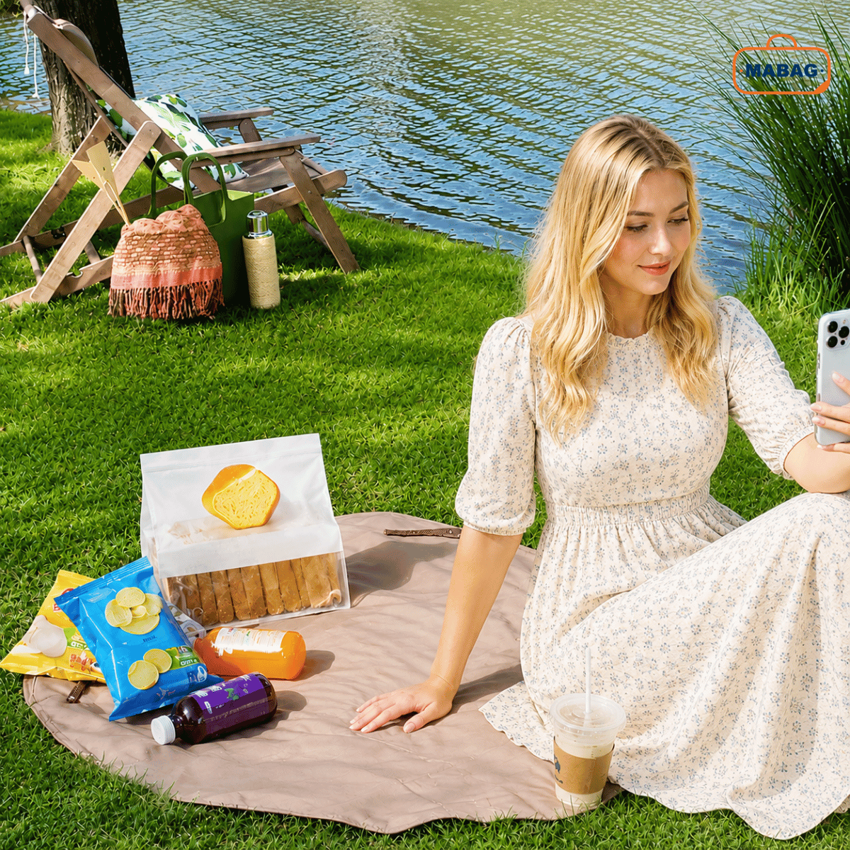 Mabag™ — Le Sac de Courses qui se transforme en Tapis de Pique-Nique